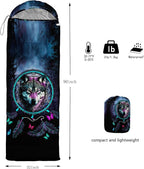 HOSIMA Dear Hunting Pattern Cold Weather Sleeping Bags for Kids Adults,Black Light Weight Waterproof Sleeping Bags for Outdoors Hiking.