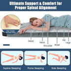 Goplus Memory Foam Camping Mattress, Portable Roll up Sleeping Pad w/Anti-Slip Bottom, Travel Bag, Single/Twin Waterproof Floor Mat, Guest Bed