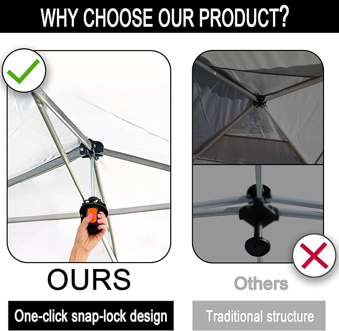 SANWAY 10x10 Pop up Canopy Tent, One-Button, Outdoor Instant Canopy Protable for Events, Camping, Parties, Vendor, Beach Tent - Blue