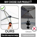 SANWAY 10x10 Pop up Canopy Tent, One-Button, Outdoor Instant Canopy Protable for Events, Camping, Parties, Vendor, Beach Tent - Blue