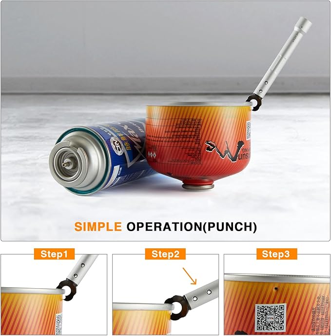 Gas Refill Adapter - Isobutane Fuel Refill Adapter and Canister Hole Punch Tool Gas Release Recycle Tool