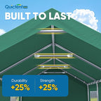 Quictent Upgraded 12x20 ft Heavy Duty Galvanized Carport - Reinforced Outdoor Garage Canopy Tent with Roll-up Ventilated Windows & Sidewalls, Weatherproof Shelter for Car, Boat, RV - Green