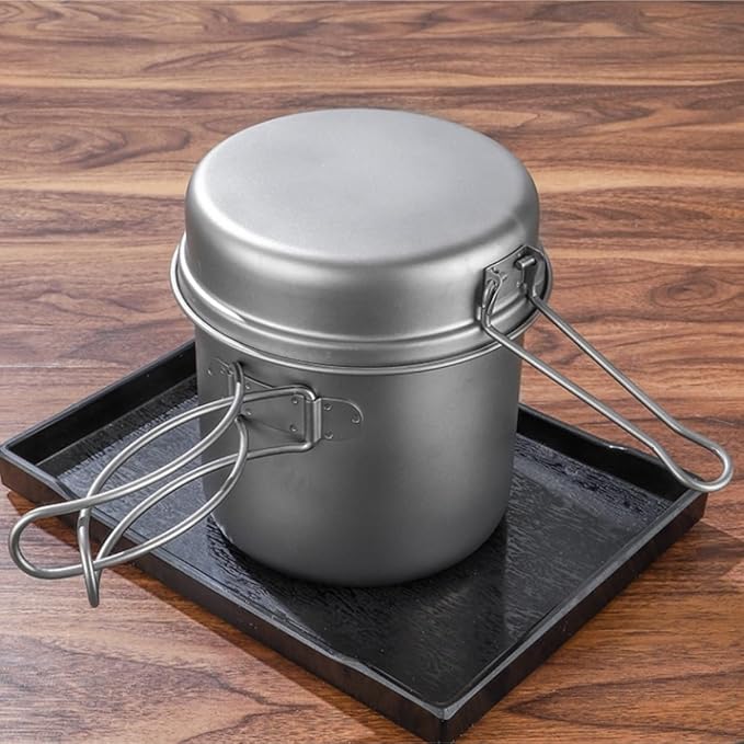 Camping Campfire Utensils, Outdoor Picnic Portable Cooking Pot Frying Pan Multi-Function Tableware Cooker Water Cup Backpacking Gear
