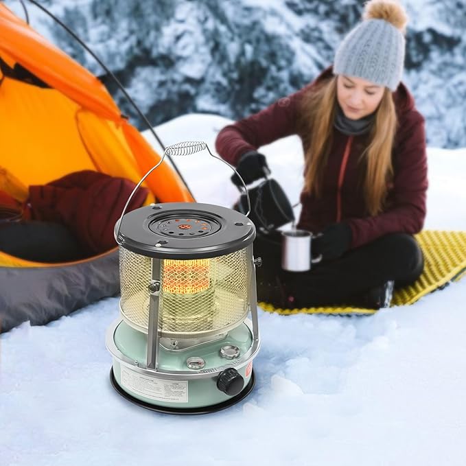9000BTU Kerosene Heater & Stove, Portable Non Electric Kerosene Heaters, Outdoor Camping Portable Camp Tent Heater (Green)