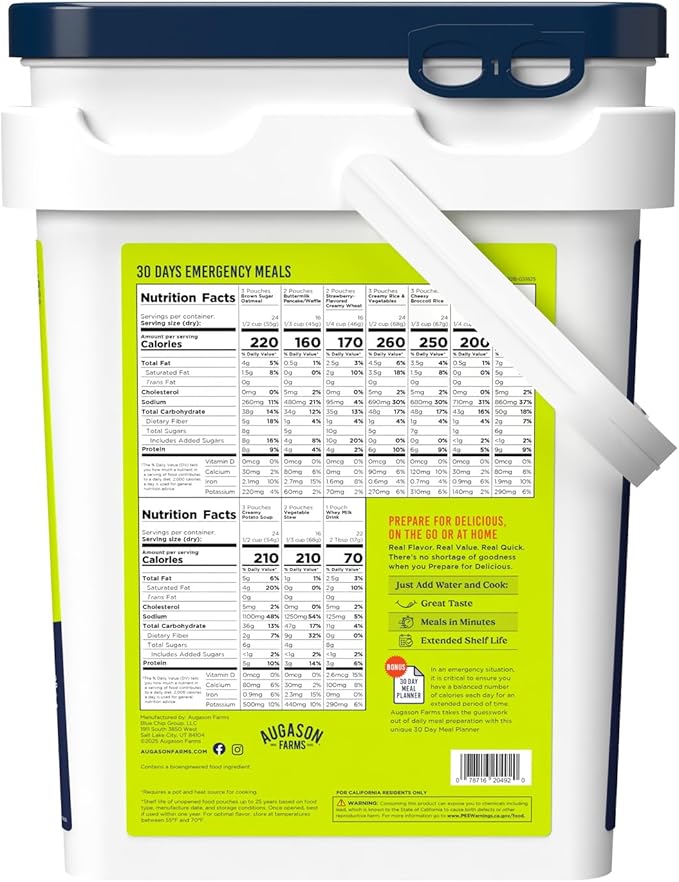 Augason Farms Freeze Dried Vegetable Variety Pail, Emergency Food Supply, Everyday Meals