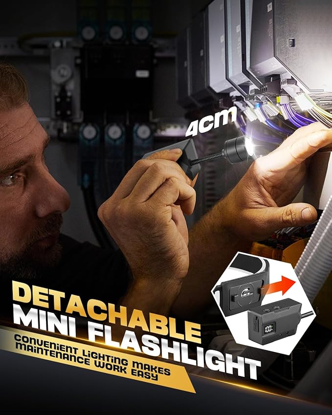 Headlamp Rechargeable 2 Pack, Detachable 230° Wide Beam LED 2 in 1 Head Lamps with Motion Sensor, Hard Hat Head Lamp for Adults, 7 Modes Headlight for Mechanics, Hiking, Outdoor Work