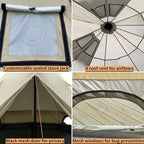 DANCHEL OUTDOOR B2A Portable Bell Tent No Center Pole, 4 Season Yurt with Stove Jack Spacious Interior for 4/8 Person Camping Hiking Glamping 300D Oxford Nylon,13ft/16.4ft Khaki