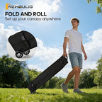 10x10 FT Pop Up Canopy, Easy Up Canopy Tent for Outdoor Patio, Backyard Parties Camping & Beach, Heavy Duty Instant Canopies with 1-Button Setup, 3 Adjustable Heights, UPF 50+ & Wheeled Bag