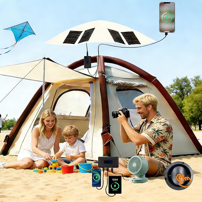 Automatic Inflatable Tent with Air Pump, Family Tents for Camping, Windproof Waterproof 3 Person Tent, Easy Set Up in 2-3 Min, Camping Essentials for Backyard Outdoor