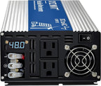 3000W Pure Sine Wave Inverter DC 48V to AC 110V 120V Power Inverter with Dual AC Outlets & Hardwire Terminal & LED Display for Solar,Home Backup Power,Outdoor Over 90% Efficiency