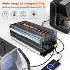 Power Inverter DC 24V to AC 110V/120V Converter with LCD Display Wireless Controller, Cable Pair,AC outlets USB.RV Travel,Suitable for Camping,and Off-Grid Solar Systems (6000w-24v)