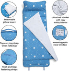Delta Children Nap Mat - Includes Pillow & Blanket for Toddlers and Kids; Features Carry Handle w/Strap Closure and Name Tag; Rollup Design is Ideal for Preschool and Daycare; Personalization Optional