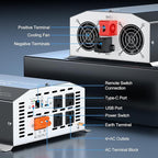 4000W Pure Sine Wave Inverter 12V DC to 110V/120V AC Converter, 8000W Peak, LCD Remote Control, 4 AC Outlets, USB & Type-C – Heavy Duty for RV, Truck, Off-Grid Solar, Home Emergency Power