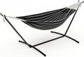 Double Hammock with Steel Stand - 2 Person Hammock Bed Indoor Outdoor, Brazilian-Style, with Carry Bag, 450lb Capacity, Portable & Easy Assembly, Chasm