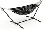 Double Hammock with Steel Stand - 2 Person Hammock Bed Indoor Outdoor, Brazilian-Style, with Carry Bag, 450lb Capacity, Portable & Easy Assembly, Chasm