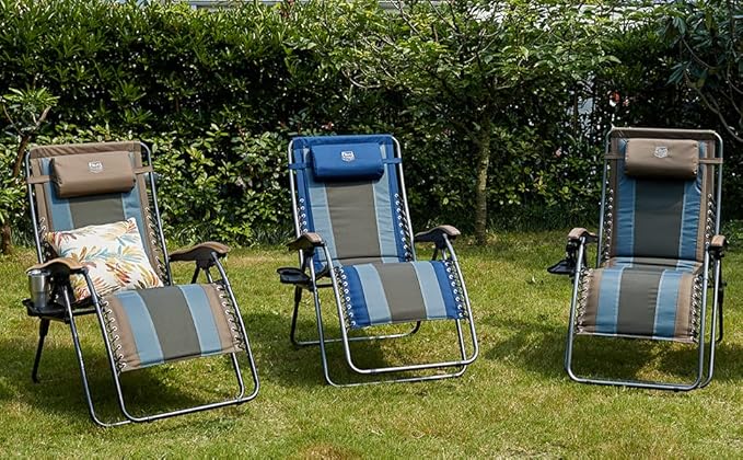 Timber Ridge Oversized Zero Gravity Chair, Padded Reclining Lounge Chair with Adjustable Headrest & Cup Holder, Heavy Duty Support 350 lbs, Foldable for Camping, Lawn, Outdoor & Indoor