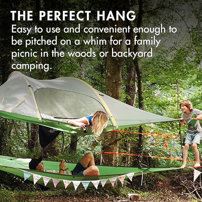 Tentsile Stingray V3 Tree Tent, Camping Hammock Tent, 3P Capacity, Portable Tree House Shelter for Campers, Backyards, Campgrounds, Designed in The UK