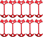 10pcs Fishbone Tent Stakes Pegs Lengthen Deck Nail Anchor Stopper Guyline Tensioner Camping Accessories(Red)