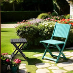 2 Pcs Small Folding Patio Side Table Outdoor Wood Wooden Small End Portable Plant Little Table for Garden Yard Porch Living Room Space Pool 15.4x15.4 x18.3 inch (Black)