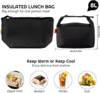 YUDANSI Fashion Lunch Bags for Men Women- Reusable Insulated Leakproof Lunch Box Tote Bag, Cool Bags for Adults,Thermal Cooler Bag for Work Picnic Travel -8L (Black)