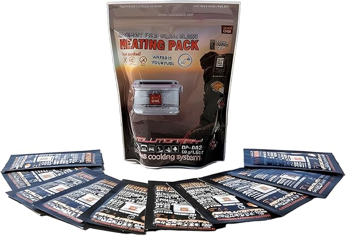 Flameless Heating Packs 50g (10 Pack) – Water Activated Food Warmer, Portable Food Warmer for Camping, Hiking, Travel & Emergency – Model BP-002