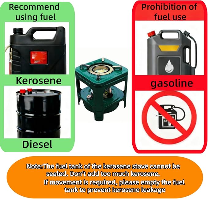 Fogon de petróleo para cuba,kerosene heater，portable kerosene stove 8-wicks, Camping Stove is used for backpacking hiking, picnicking, and adventure，Survival Heating Cooking Small Kerosene Heater