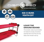 Disc-O-Bed Youth Double Cot Kid-O-Bunk, Modular for Bunk Beds, Dual Cots, or Bench with 2 Carry Bags for Portable Transport