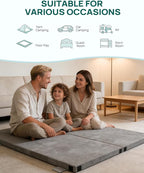 3 Inch Dual-Sided Memory Foam Camping Mattress, Waterproof Camping Sleeping Pad with Portable Pillow & Carry Bag, Roll Up Cot Mattress Mat for Guest Bed/Car/Tent