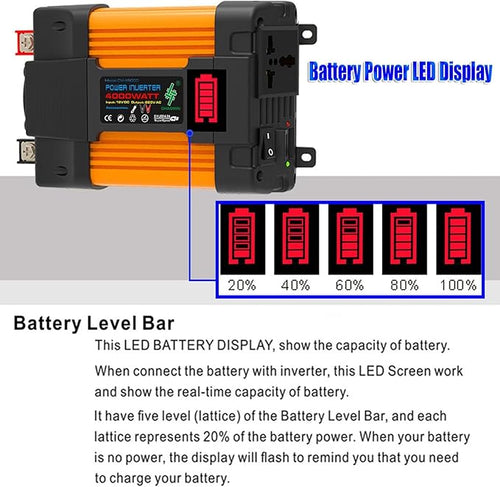 6000W Off-Grid Solar Inverter Kit with 100W Foldable Waterproof Panel & 50A Controller for RV, Camping(4000w)