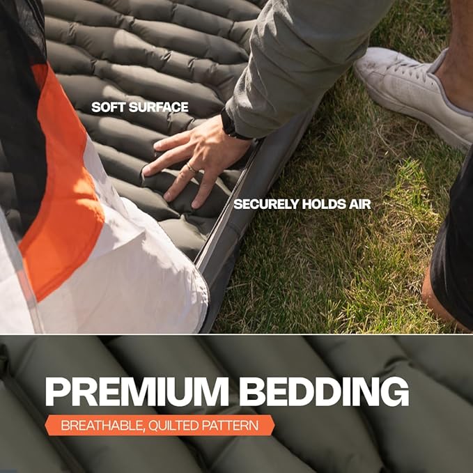 ANGORA BRANDS Inflatable Sleeping Pad for Camping & Backpacking – Lightweight 2.1” Thick Compact Sleeping Mat, 25” Wide Portable Pad for Hiking, Travel & Outdoor Use