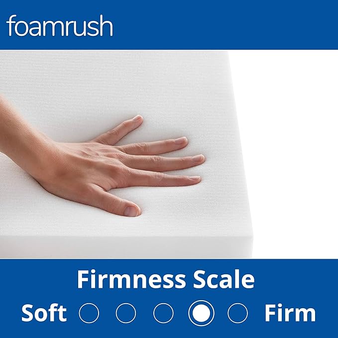 FoamRush 4" x 27" x 75" Camping Cot High Density RV Mattress Replacement, Firm, Pressure Relief Support, Travel Camper Trailer Truck, Made in USA, CertiPUR-US Certified, Cover Not Included