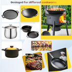 Multifunction Wood Burning Stove, 2.2mm Diamond-Pattern Steel Portable Grill,Rocket Stove with Large Grill Rack for Outdoor Cooking, Backyard, Camping & Off-Grid Living
