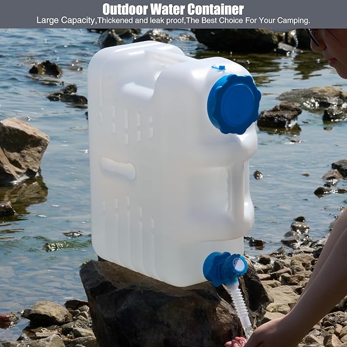 RedSwing 4 Pack 4.9 Gallon/18.5L Portable Water Container with Spigot, Water Storage Carrier for Camping Outdoor Hiking Backpacking, BPA Free