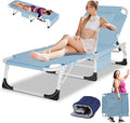 LILYPELLE Tanning Chair with Face Hole, Heavy Duty Outside Lounge Chair with Mattress, Folding Outdoor Face Down Tanning Chairs Arm Hole for Beach Poolside Patio Sunbathing Lawn Camping