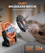 Camping Fan Battery Powered -20000mAh Portable Rechargeable Fans Light, Battery Operated Fan for Camping Hook 4 Speed Quiet Cordless USB Personal Cooling for Desk Home Beach Tent BBQ