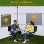3 Pcs 10x10 Canopy Sidewalls with Roll-up Windows for 10x10 Pop Up Canopy Straight Leg Outdoor Instant Canopy Walls Waterproof & UV Protected for Outdoor Event Tents, 3 Sidewalls Only, White
