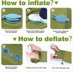 Camping Sleeping Pad, Camping Mat Thick Ultralight with Pillow, Built-in Foot Pump Self Inflating Sleeping Pad for Camping, Compact Camping Pad for Hiking, Backpacking, Travel Tent