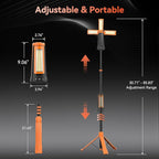 15000 mAh Rechargeable Camping Light with Stand, Cordless Work Light with 3 LED Lamp Heads, 5500 Lumens Dimmable Camping Essentials Gear Emergency Flashlight with 86" Detachable Tripod, Orange