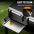 Bonnlo 4 Burners Gas Flat Top Grill and Griddle Combo with Lid, Powerful 40,000 BTU Grills with Integrated Ignition & Heat-resistant coating, Camping Grill with Simple Control Knob for Outdoor BBQ Use