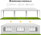 Smartxchoices 10' x 30' Outdoor Waterproof Gazebo Canopy Tent with Removable Sidewalls and Windows Heavy Duty Tent for Party Wedding Events Beach BBQ, White