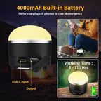 Rechargeable LED Camping Lantern 1000LM, Portable Tent Lights with 3 Colors, IP65 Waterproof, Magnetic Base, 4000mAH Emergency Hanging Light for Power Outages, Hiking, Tent, Outdoor, Home