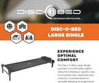 Disc-O-Bed Large Outdoor Modular 1 Person Single Camping Cot Portable Bed for Adults, Sleep Solution for Tents, Black