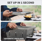 Naturehike Camping Charcoal Grill for IGT Table, Folding Barbecue Grill with Tongs & Carry Bag, Portable BBQ Grill for Outdoor Car Camping Cooking Tailgating