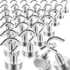 30Pcs Super Strong Magnetic Hooks, 25lbs Magnetic Hook Heavy Duty for Hanging, Rare Earth Neodymium Magnet Hooks, for Cruise Ship Camping Grill Kitchen Fridge Garage Wall
