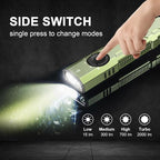 JETBeam E26 Rechargeable EDC Flat Flashlight 4 Constant Brightness Modes+Strobe+1300mW UV+Green Beam Combo,2000 Lumens Portable Pocket Lights,IPX-8,Triple Sources for Outdoors,Emergency,Working