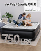 Airefina Air Mattress Queen with Built in Pump, 18 Raised Blow Up Mattress Upgraded Comfort Inflatable Mattress for Guest Home, with Portable Carrying Bag Air Bed Queen Size, Colchones Inflables