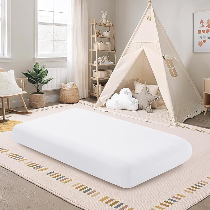 2 Pack Kids Air Mattress Fitted Sheet Only Compatible with Intex Cozy Kidz, White Toddler Inflatable Mattress Sheets for Travel Camping Airbed & Sleepover Party