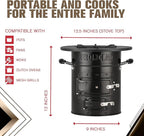 Rocket Stove – Camping Wood Stove for Emergency Preparedness, Survival, Off Grid Living Supplies – Portable Wood Burning Stove with Canvas Storage Bag and Fuel Support System