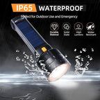 Queena 2 Pack LED Rechargeable Flashlight - 100000 Lumens Super Bright Solar Flashlights, Compact & Waterproof Flash Light for Home, Camping,Hiking, Emergencies, Adventures