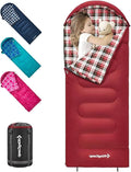 KingCamp 45°F Kids Sleeping Bag, Lightweight Waterproof & Compact Flannel Sleeping Bags Cold Weather & Warm Youth Essentials Gear Accessories for Camping, Fits 10-12 Children up to 4'7"-5'5" Tall
